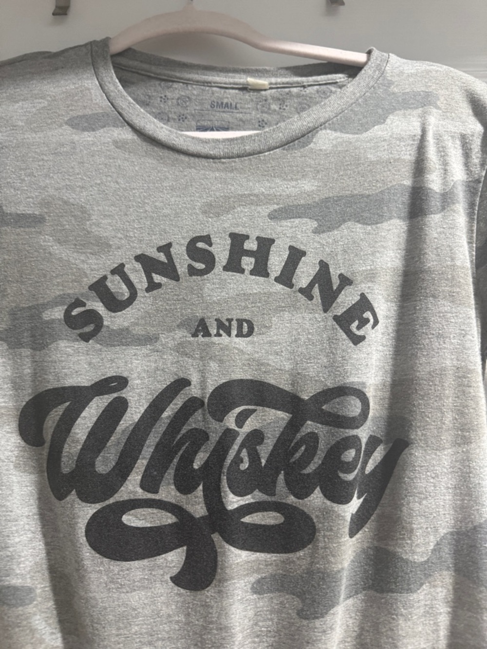 Boutique Sunshine and Whiskey Graphic Tee - Gray Camouflage - Picture 2 of 3